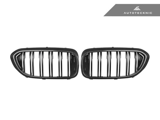 Kies-Motorsports AutoTecknic USA AutoTecknic Carbon Fiber Front Grille Set - G30 5-Series Pre-LCI M Dual-Slats Design