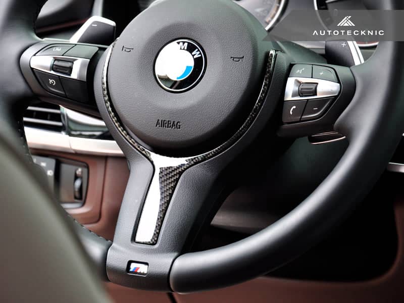 Kies-Motorsports AutoTecknic USA AutoTecknic Carbon Fiber M-Sport Steering Wheel Trim - F10 5-Series | F06/ F12/ F13 6-Series Main image
