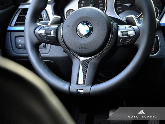 Kies-Motorsports AutoTecknic USA AutoTecknic Carbon Fiber M-Sport Steering Wheel Trim - F22 2-Series | F30 3-Series | F32 4-Series