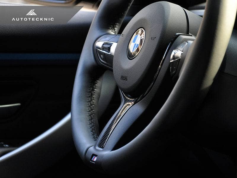 Kies-Motorsports AutoTecknic USA AutoTecknic Carbon Fiber M-Sport Steering Wheel Trim - F22 2-Series | F30 3-Series | F32 4-Series