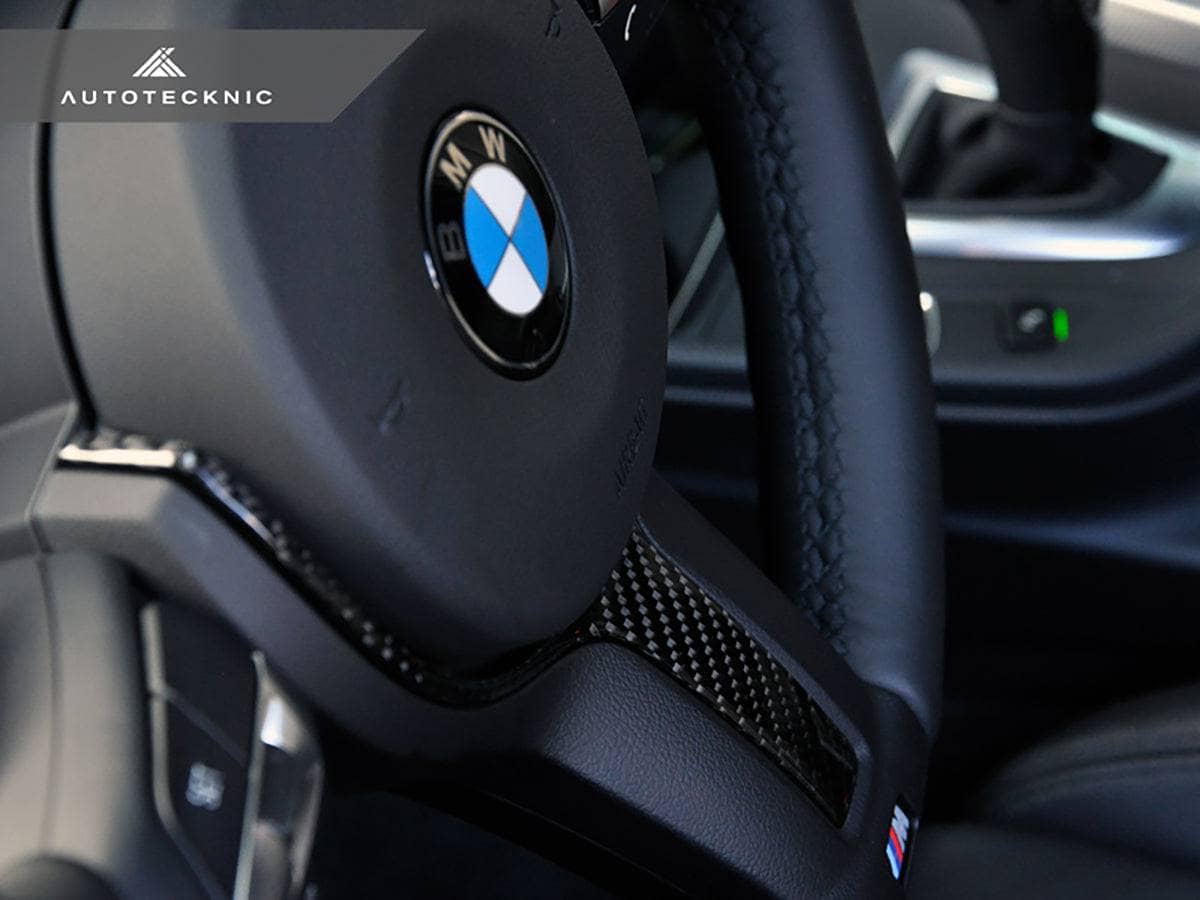 Kies-Motorsports AutoTecknic USA AutoTecknic Carbon Fiber M-Sport Steering Wheel Trim - F22 2-Series | F30 3-Series | F32 4-Series