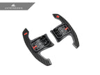 Kies-Motorsports AutoTecknic USA AutoTecknic Carbon Fiber Pole Position Shift Paddles - F95 X5M F95 X5M / Red Shift Indicators & Grip / Gloss Carbon Finish