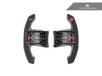 Kies-Motorsports AutoTecknic USA AutoTecknic Carbon Fiber Pole Position Shift Paddles - F96 X6M F96 X6M / Red Shift Indicators & Grip / Gloss Carbon Finish