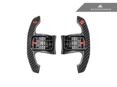 Kies-Motorsports AutoTecknic USA AutoTecknic Carbon Fiber Pole Position Shift Paddles - F97 X3M F97 X3M (Including LCI) / Red Shift Indicators & Grip / Gloss Carbon Finish