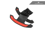 Kies-Motorsports AutoTecknic USA AutoTecknic Carbon Fiber Pole Position Shift Paddles - G14/ G15/ G16 8-Series G14/ G15/ G16 8-Series / Red Shift Indicators & Grip / Gloss Carbon Finish