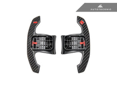 Kies-Motorsports AutoTecknic USA AutoTecknic Carbon Fiber Pole Position Shift Paddles - G20 3-Series G20 3-Series / Red Shift Indicators & Grip / Gloss Carbon Finish