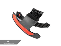 Kies-Motorsports AutoTecknic USA AutoTecknic Carbon Fiber Pole Position Shift Paddles - G42 2-Series G42 2-Series / Red Shift Indicators & Grip / Gloss Carbon Finish