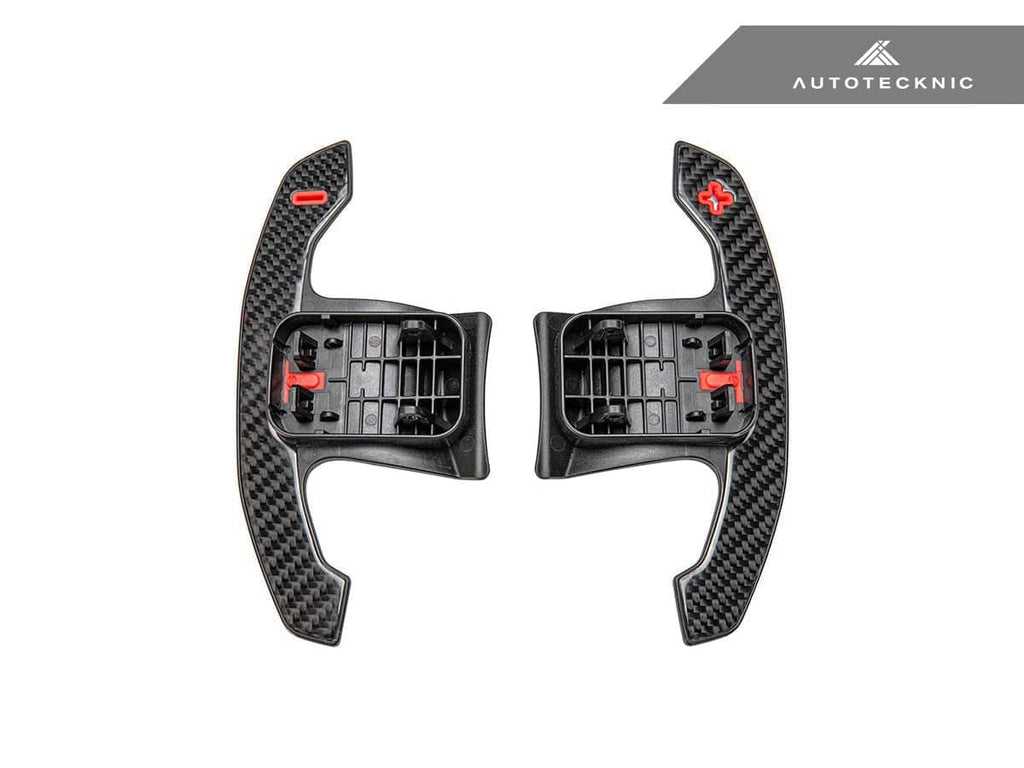 Kies-Motorsports AutoTecknic USA AutoTecknic Carbon Fiber Pole Position Shift Paddles - G87 M2 G87 M2 / Red Shift Indicators & Grip / Gloss Carbon Finish