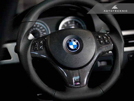 Kies-Motorsports AutoTecknic USA AutoTecknic Carbon Fiber Steering Wheel Trim - E9X M3 | E82 1M Coupe