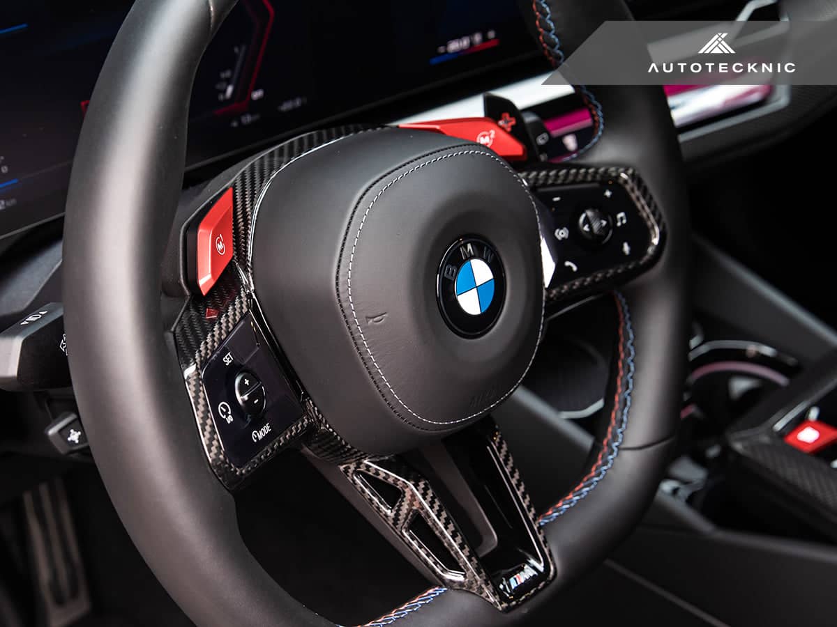 Kies-Motorsports AutoTecknic USA AutoTecknic Carbon Fiber Steering Wheel Trim - G90/ G99 M5