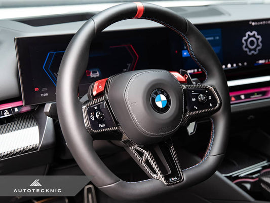 Kies-Motorsports AutoTecknic USA AutoTecknic Carbon Fiber Steering Wheel Trim - G90/ G99 M5