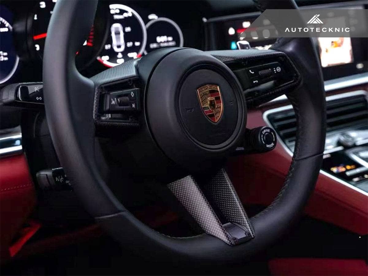 AutoTecknic Carbon Fiber Steering Wheel Trim - Porsche 992 Models Secondary image