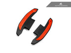 Kies-Motorsports AutoTecknic USA AutoTecknic Carbon Fiber V2 Pole Position Shift Paddles - G9X M5 & More 2024-Up Red Shift Indicators & Grip / Gloss Carbon Finish