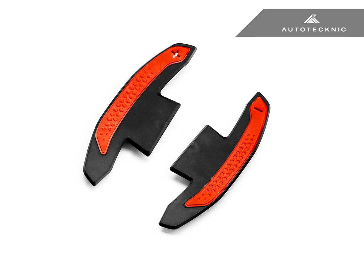 Kies-Motorsports AutoTecknic USA AutoTecknic Carbon Fiber V2 Pole Position Shift Paddles - G9X M5 & More 2024-Up Red Shift Indicators & Grip / Gloss Carbon Finish