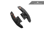 Kies-Motorsports AutoTecknic USA AutoTecknic Carbon Fiber V2 Pole Position Shift Paddles - G9X M5 & More 2024-Up Red Shift Indicators & Grip / Gloss Carbon Finish
