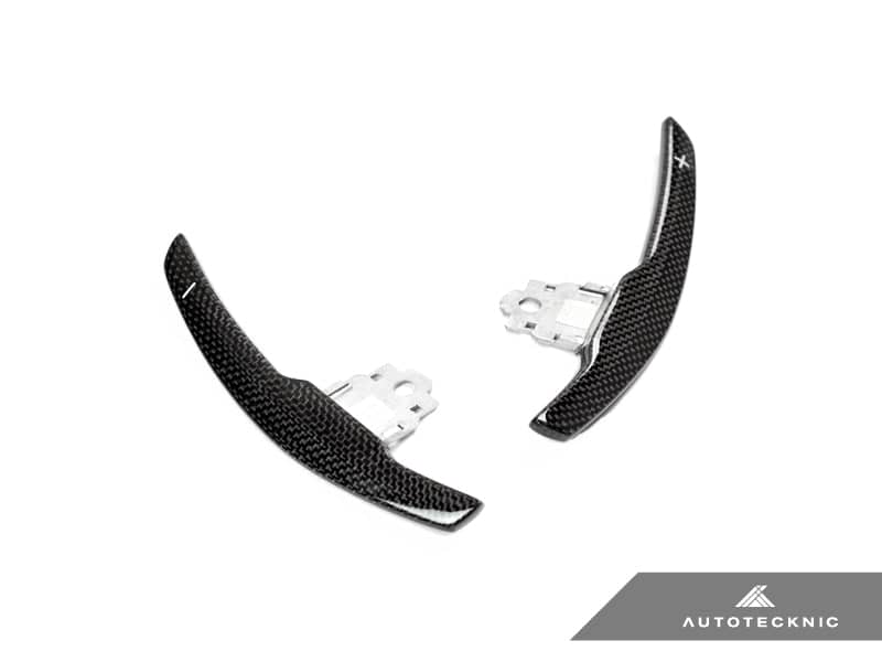 Kies-Motorsports AutoTecknic USA AutoTecknic Competition Shift Paddles - F10 M5 LCI Gloss Carbon - White Indicator