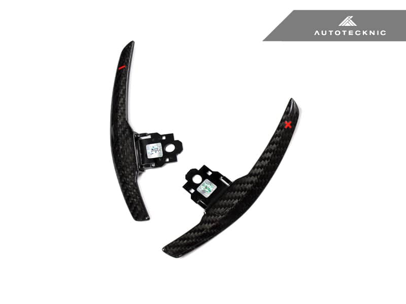 Kies-Motorsports AutoTecknic USA AutoTecknic Competition Shift Paddles - F22 2-Series Dry Carbon (Battle Version) Gloss Finish with Red Shift Indicators
