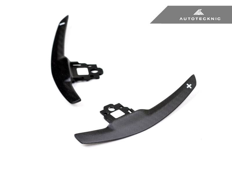 Kies-Motorsports AutoTecknic USA AutoTecknic Competition Shift Paddles - F30/ F31 3-Series Dry Carbon (Battle Version) Matte Finish with White Shift Indicators