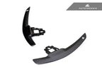Kies-Motorsports AutoTecknic USA AutoTecknic Competition Shift Paddles - F30/ F31 3-Series Dry Carbon (Battle Version) Matte Finish with White Shift Indicators