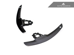 Kies-Motorsports AutoTecknic USA AutoTecknic Competition Shift Paddles - F30/ F31 3-Series Dry Carbon (Battle Version) Matte Finish with White Shift Indicators