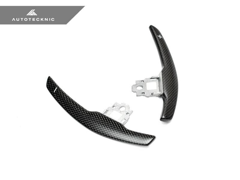 Kies-Motorsports AutoTecknic USA AutoTecknic Competition Shift Paddles - F30/ F31 3-Series Satin Carbon - White Indicator
