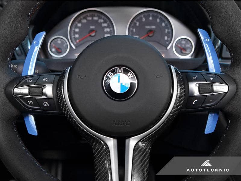 Kies-Motorsports AutoTecknic USA AutoTecknic Competition Shift Paddles - F30/ F31 3-Series Yas Marina Blue