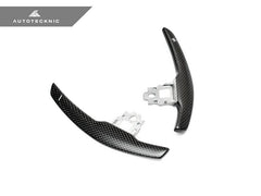 Kies-Motorsports AutoTecknic USA AutoTecknic Competition Shift Paddles - F85 X5M | F86 X6M Satin Carbon - White Indicator