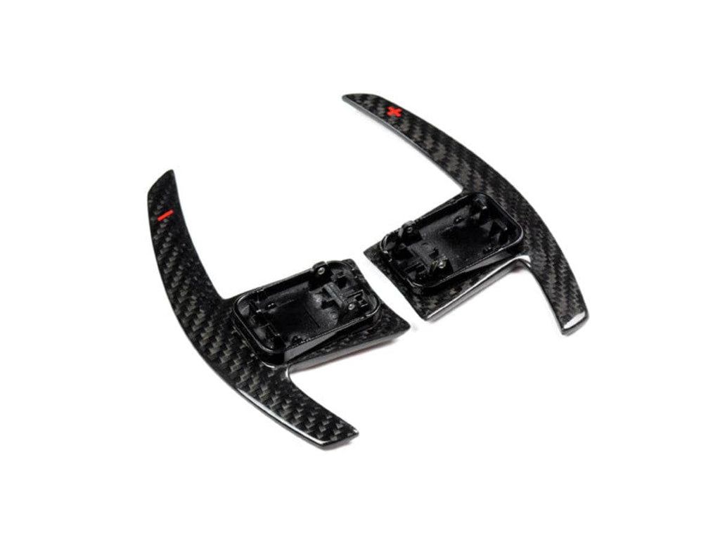 Kies-Motorsports AutoTecknic USA AutoTecknic Dry Carbon Battle Version Shift Paddles - BMW F44 2-Series F44- 2-Series / Red Shift Indicators / Gloss Carbon Finish