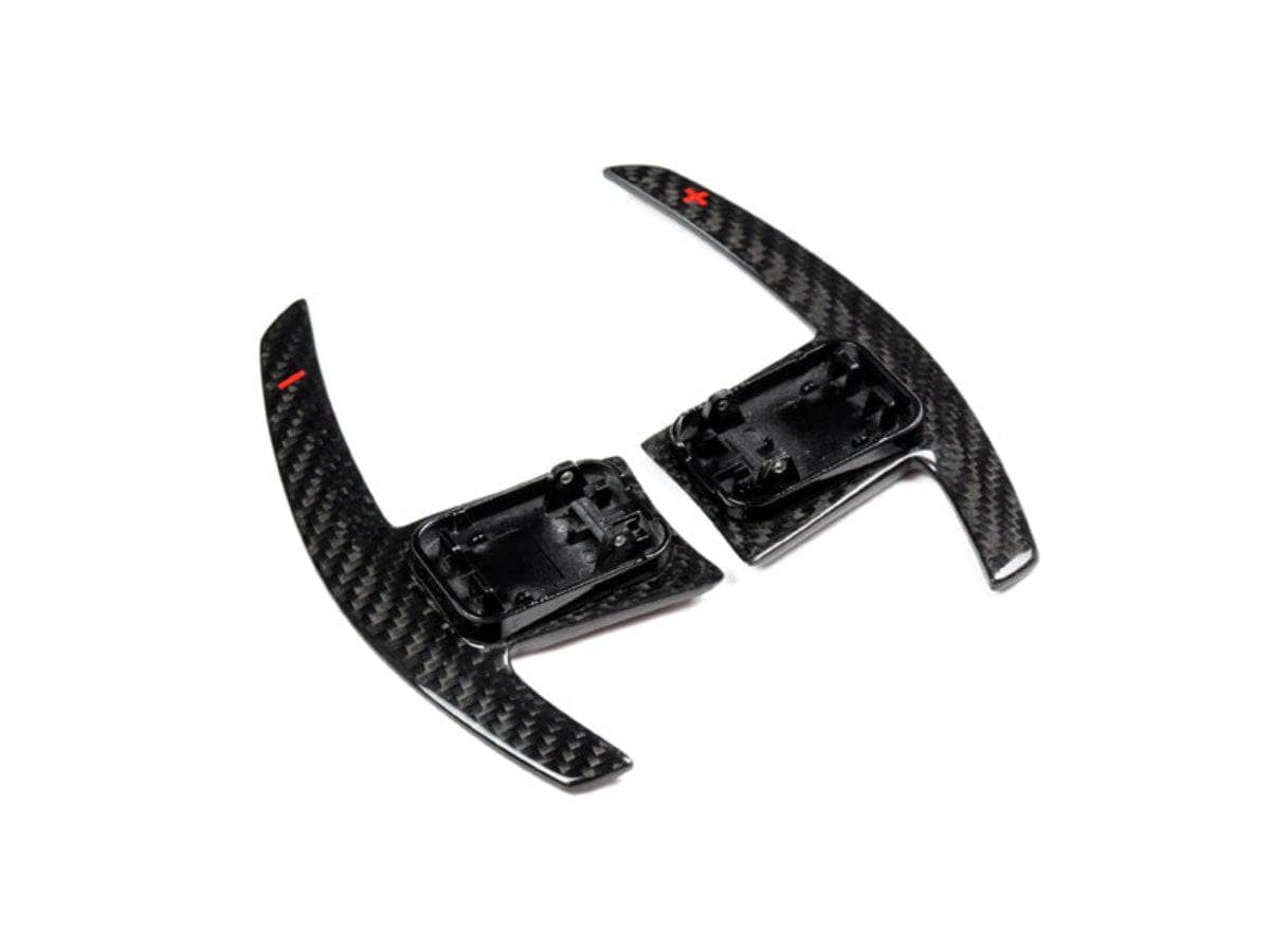Kies-Motorsports AutoTecknic USA AutoTecknic Dry Carbon Battle Version Shift Paddles - BMW F44 2-Series F44- 2-Series / Red Shift Indicators / Gloss Carbon Finish
