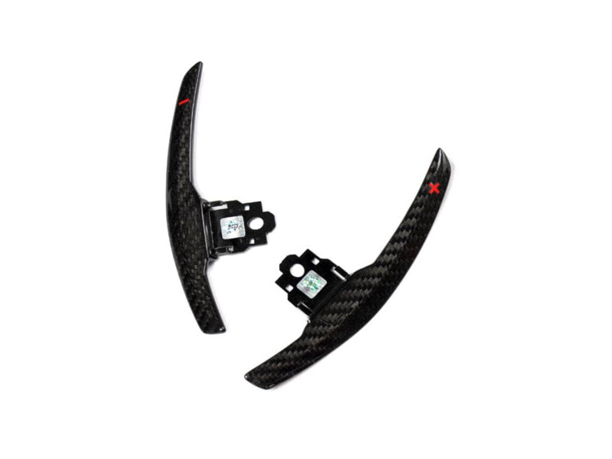 Kies-Motorsports AutoTecknic USA AutoTecknic Dry Carbon Battle Version Shift Paddles - BMW F87 M2 | F80 M3 | F82/ F83 M4 | F10 M5 LCI | F06/ F12/ F13 M6 | F85 X5M | F86 X6M Dry Carbon (Battle Version) Gloss Finish + Red Indicator Main image