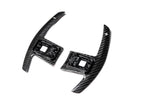 Kies-Motorsports AutoTecknic USA AutoTecknic Dry Carbon Battle Version Shift Paddles - BMW F91/ F92/ F93 M8 F9X M8 / White Shift Indicators / Gloss Carbon Finish