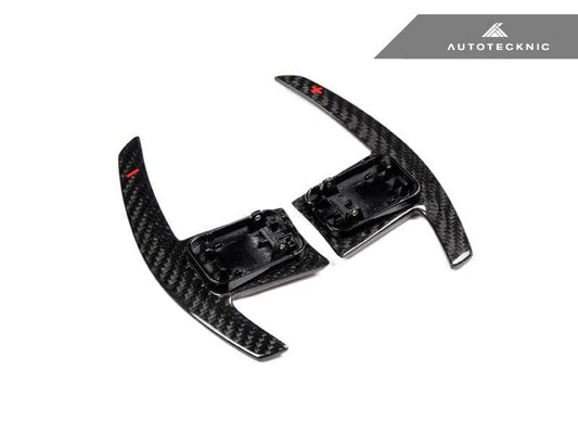 Kies-Motorsports AutoTecknic USA AutoTecknic Dry Carbon Battle Version Shift Paddles - F90 M5 | G30 5-Series | G32 6-Series GT F90 M5 / Red Shift Indicators / Gloss Carbon Finish