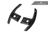 Kies-Motorsports AutoTecknic USA AutoTecknic Dry Carbon Battle Version Shift Paddles - G20 3-Series G20 3-Series / White Shift Indicators / Gloss Carbon Finish