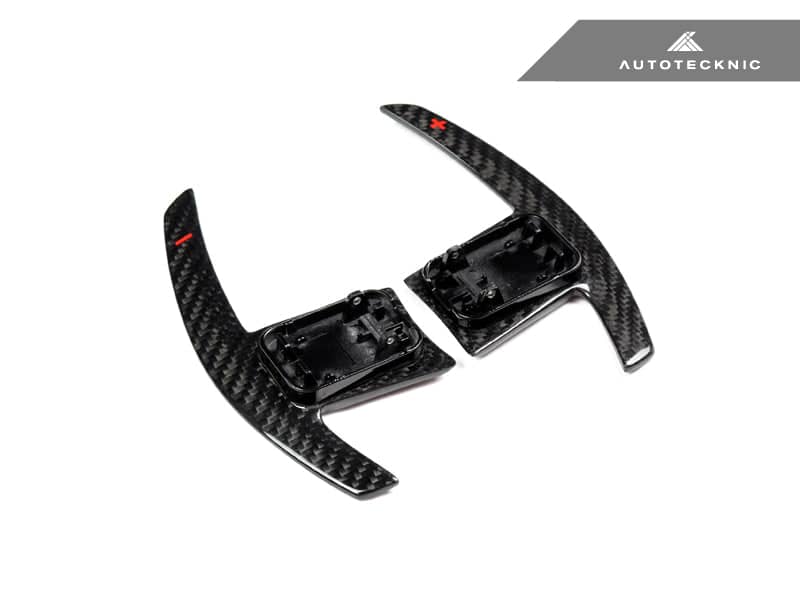 Kies-Motorsports AutoTecknic USA AutoTecknic Dry Carbon Battle Version Shift Paddles - G80 M3 | G82 M4 G80 M3 / Red Shift Indicators / Gloss Carbon Finish