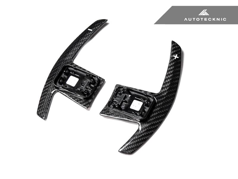 Kies-Motorsports AutoTecknic USA AutoTecknic Dry Carbon Battle Version Shift Paddles - G80 M3 | G82 M4 G80 M3 / White Shift Indicators / Gloss Carbon Finish