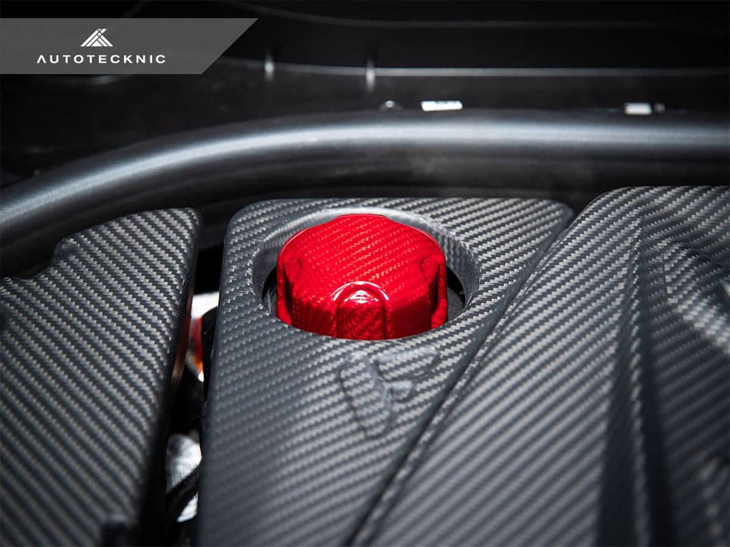 Kies-Motorsports AutoTecknic USA AutoTecknic Dry Carbon Charge Cooler Tank Cap Cover - F87 M2 Competition / M2 CS