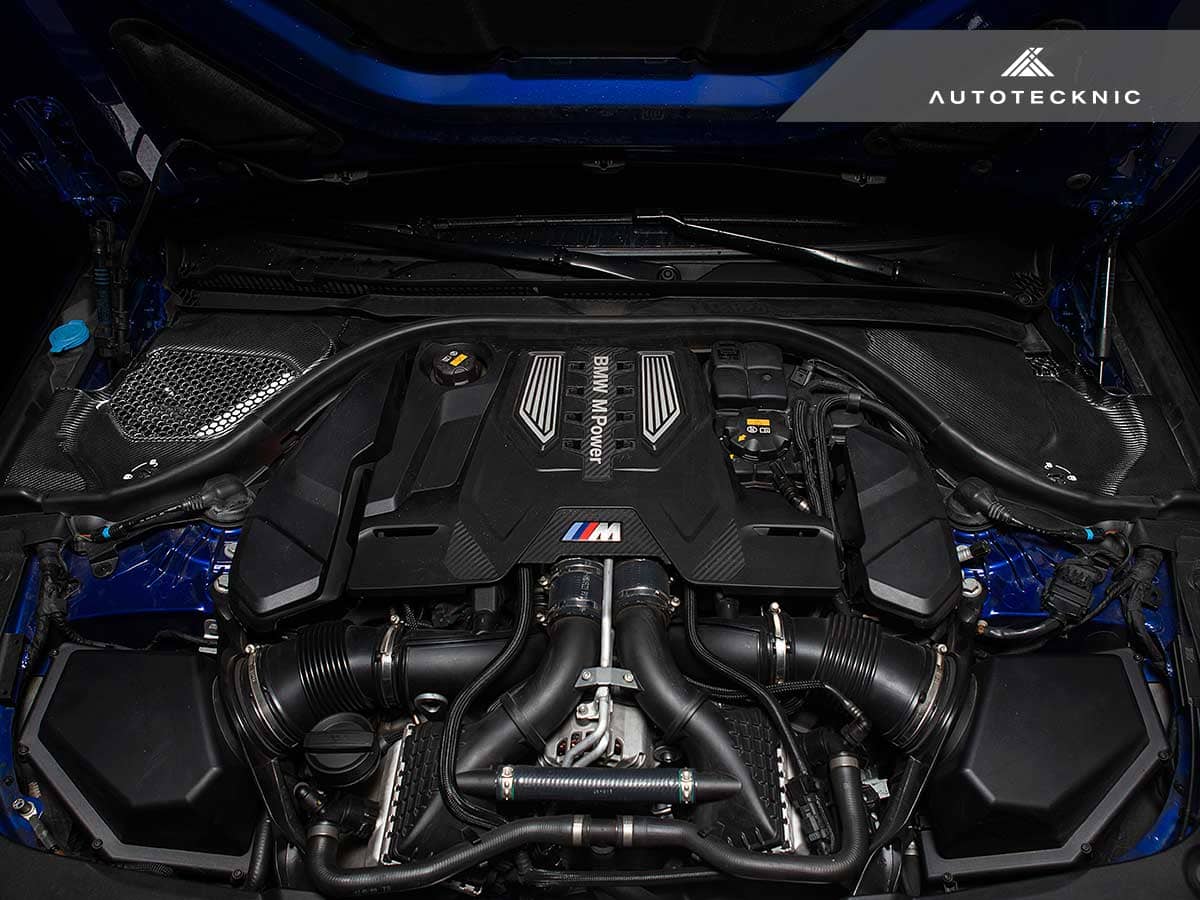 Kies-Motorsports AutoTecknic USA AutoTecknic Dry Carbon Engine Cowl Panel Trim Set - F90 M5
