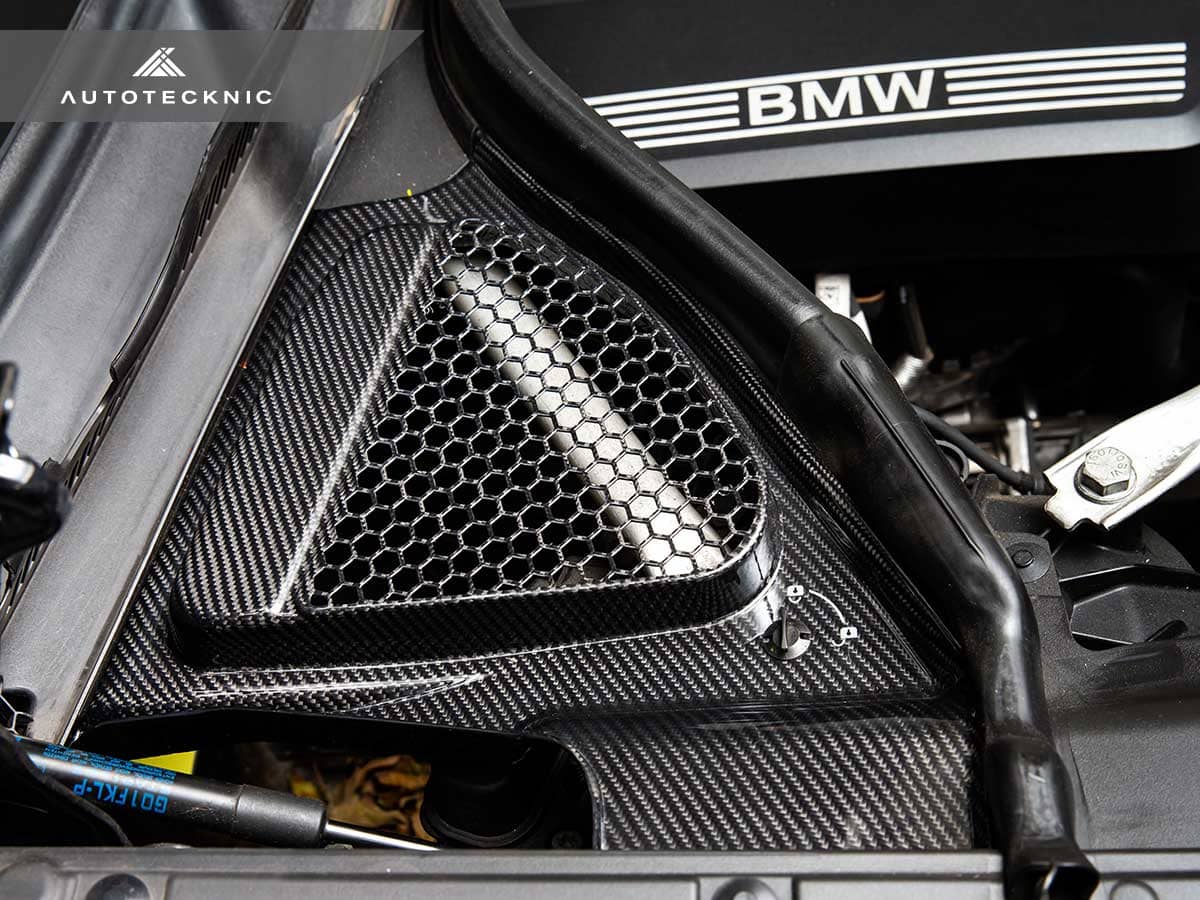 Kies-Motorsports AutoTecknic USA AutoTecknic Dry Carbon Engine Cowl Panel Trim Set - F97 X3M | F98 X4M