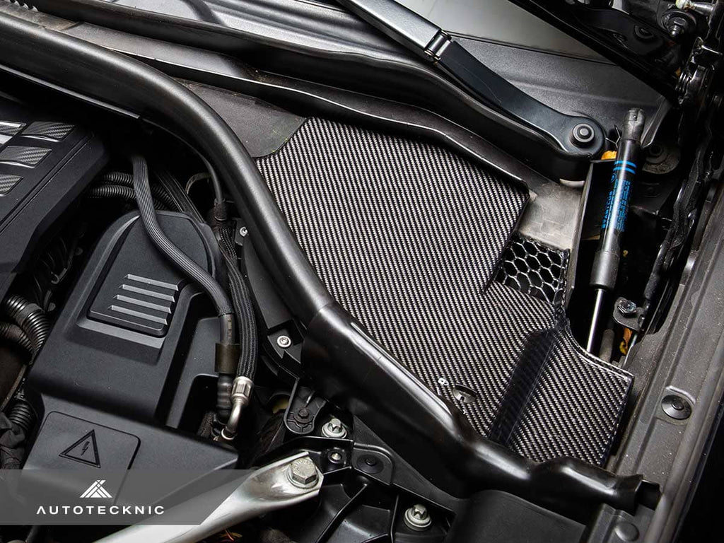 Kies-Motorsports AutoTecknic USA AutoTecknic Dry Carbon Engine Cowl Panel Trim Set - F97 X3M | F98 X4M
