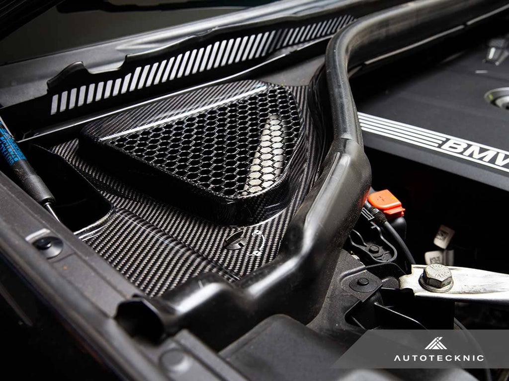 Kies-Motorsports AutoTecknic USA AutoTecknic Dry Carbon Engine Cowl Panel Trim Set - F97 X3M | F98 X4M