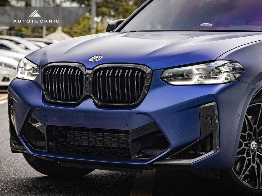 Kies-Motorsports AutoTecknic USA AutoTecknic Dry Carbon Fiber Dual-Slats Front Grille Set - F97 X3M LCI | F98 X4M LCI