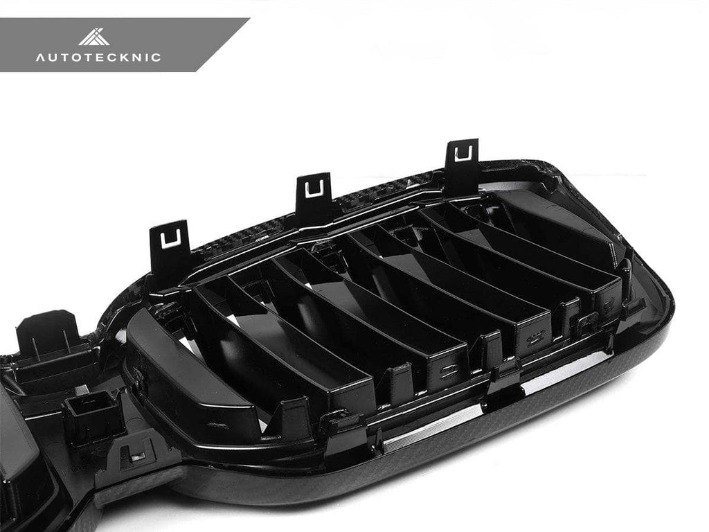 Kies-Motorsports AutoTecknic USA AutoTecknic Dry Carbon Fiber Dual-Slats Front Grille Set - F97 X3M LCI | F98 X4M LCI