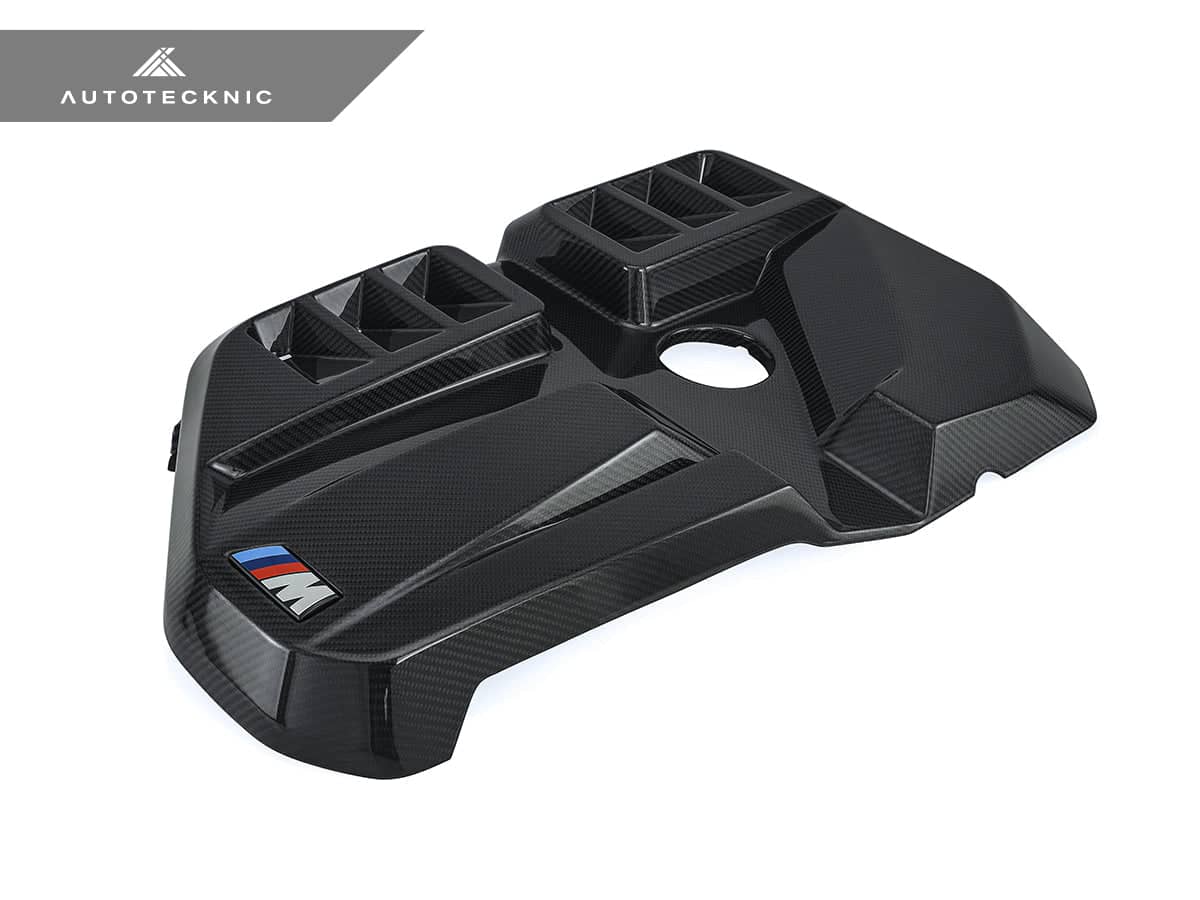 Kies-Motorsports AutoTecknic USA AutoTecknic Dry Carbon Fiber Engine Cover - G80 M3 | G82/ G83 M4 Gloss Finish Main image