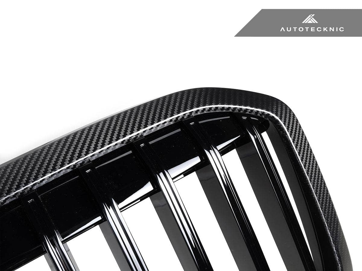 Kies-Motorsports AutoTecknic USA AutoTecknic Dry Carbon Fiber Front Grille - G07 X7 LCI G07 X7 LCI 2023-Up / Gloss Carbon Surrounds + Gloss Black Center Slats
