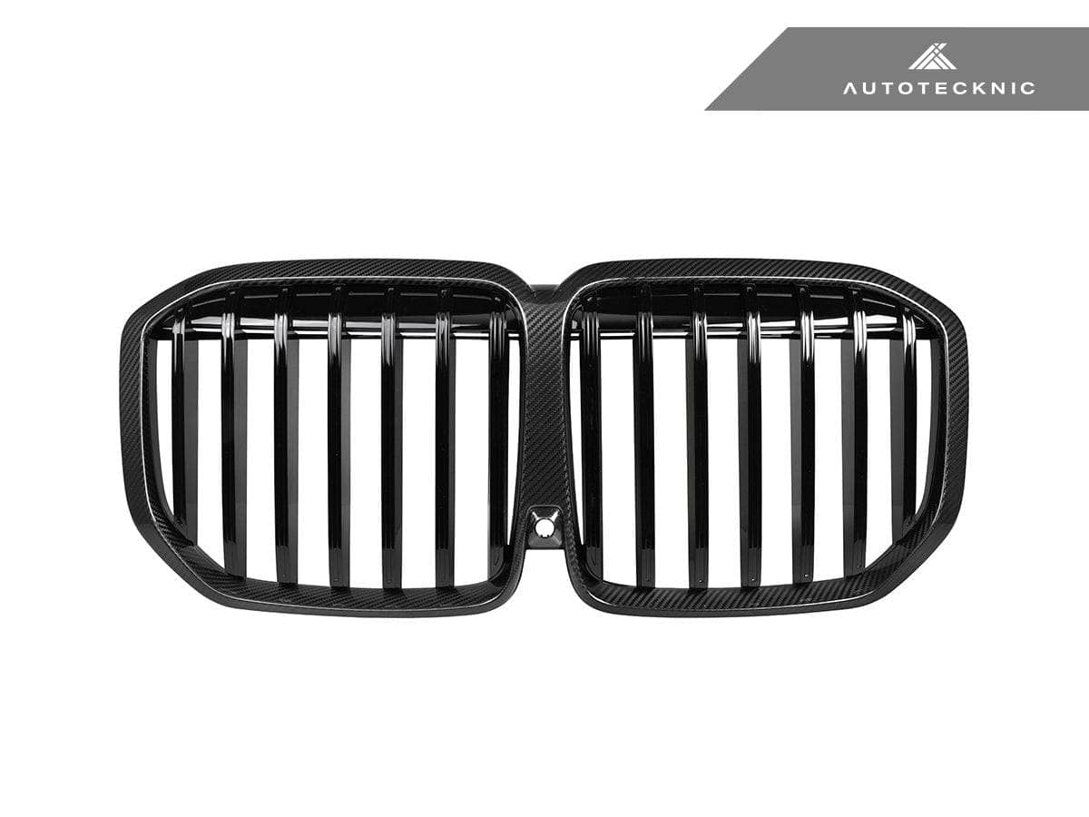 Kies-Motorsports AutoTecknic USA AutoTecknic Dry Carbon Fiber Front Grille - G07 X7 LCI G07 X7 LCI 2023-Up / Gloss Carbon Surrounds + Gloss Black Center Slats Main image