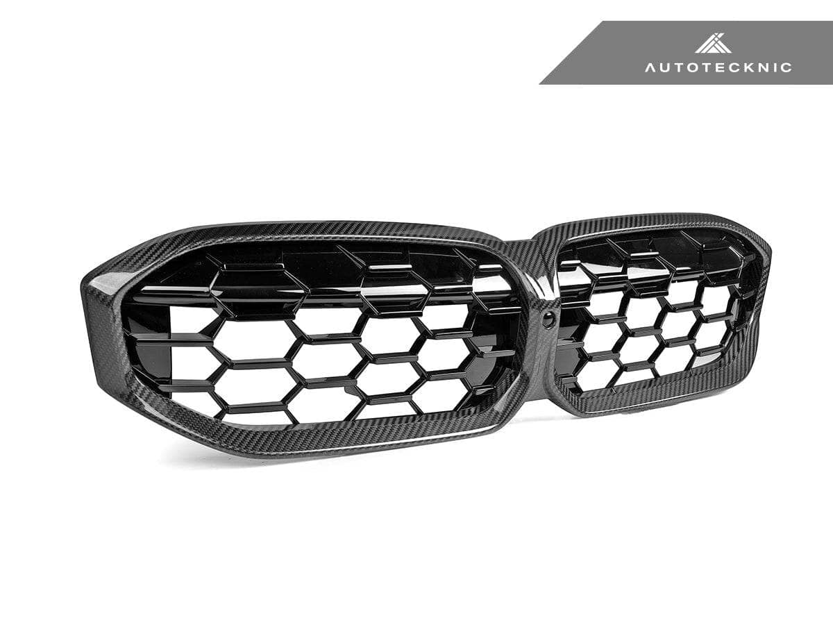 AutoTecknic Dry Carbon Fiber Honeycomb Front Grille - BMW G20 3-Series LCI Secondary image