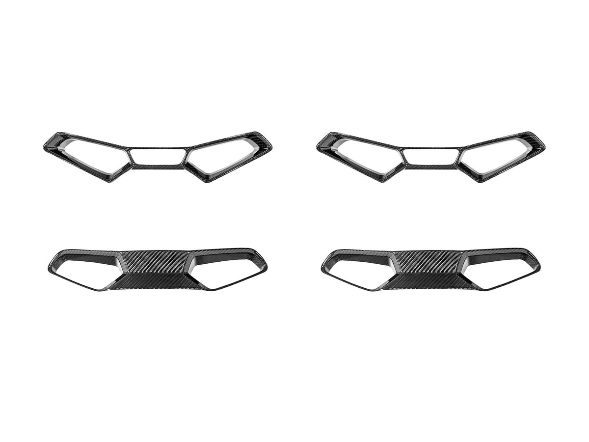 Kies-Motorsports AutoTecknic USA AutoTecknic Dry Carbon Fiber Seat Belt Outlet 4-Piece Front + Rear Cover Set - BMW G8X M2 / M3 / M4