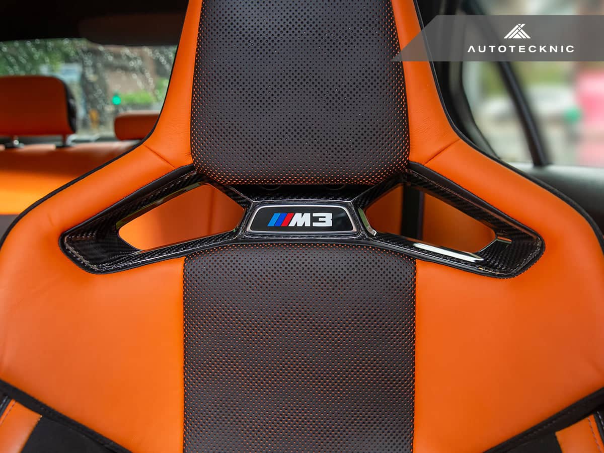 Kies-Motorsports AutoTecknic USA AutoTecknic Dry Carbon Fiber Seat Belt Outlet Cover Set - BMW G80 M3 | G82 M4 | G87 M2 | M Carbon Bucket Seats