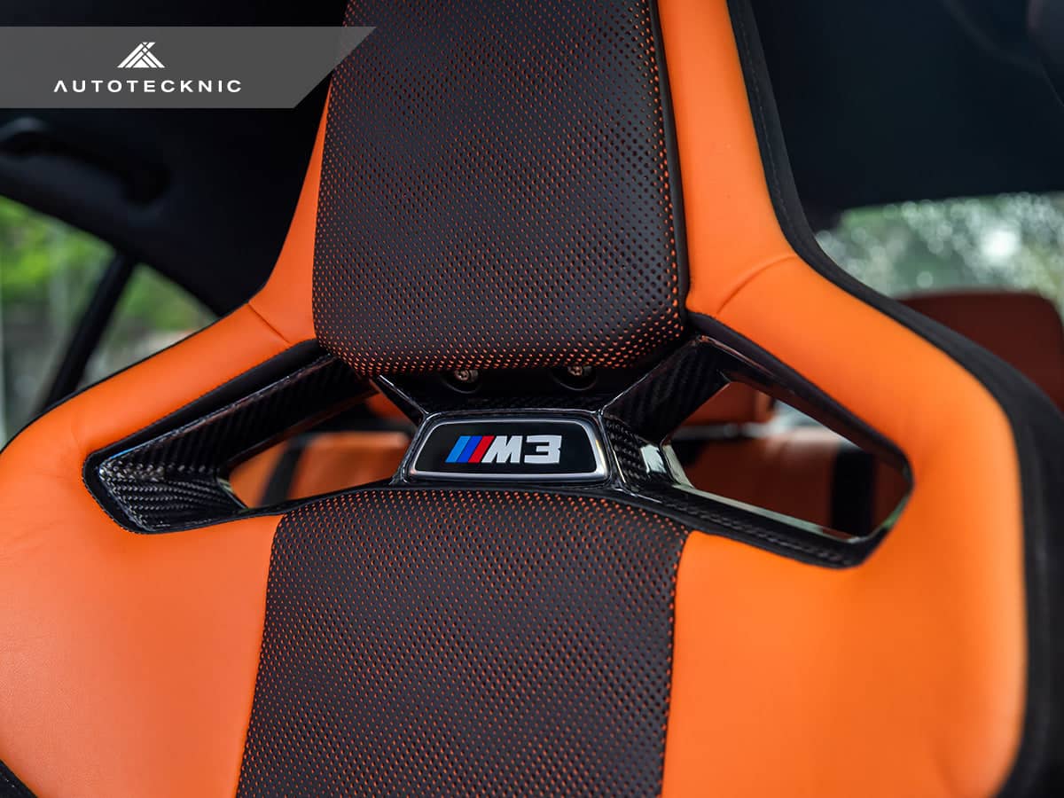 Kies-Motorsports AutoTecknic USA AutoTecknic Dry Carbon Fiber Seat Belt Outlet Cover Set - BMW G80 M3 | G82 M4 | G87 M2 | M Carbon Bucket Seats