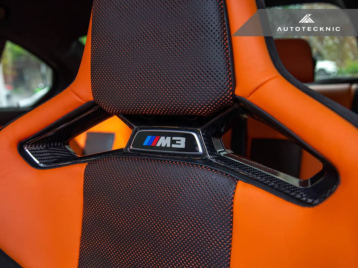 Kies-Motorsports AutoTecknic USA AutoTecknic Dry Carbon Fiber Seat Belt Outlet Cover Set - BMW G80 M3 | G82 M4 | G87 M2 | M Carbon Bucket Seats